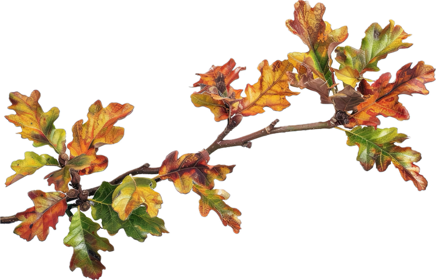 AI generated Autumn Oak Leaves Branch png