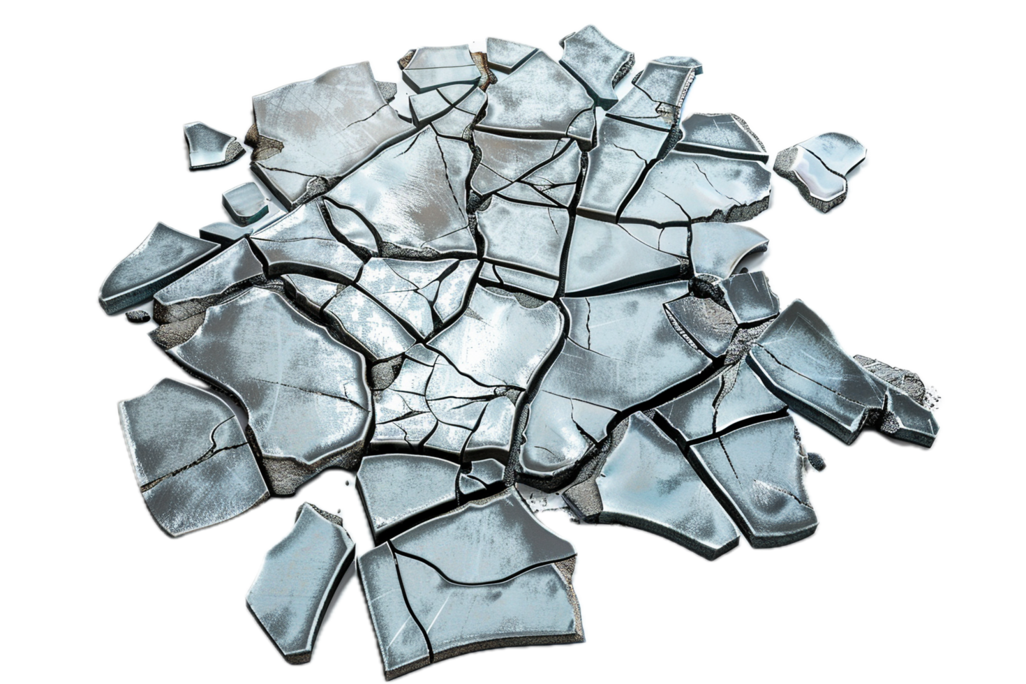 AI generated Broken Ceramic Tiles Pile png