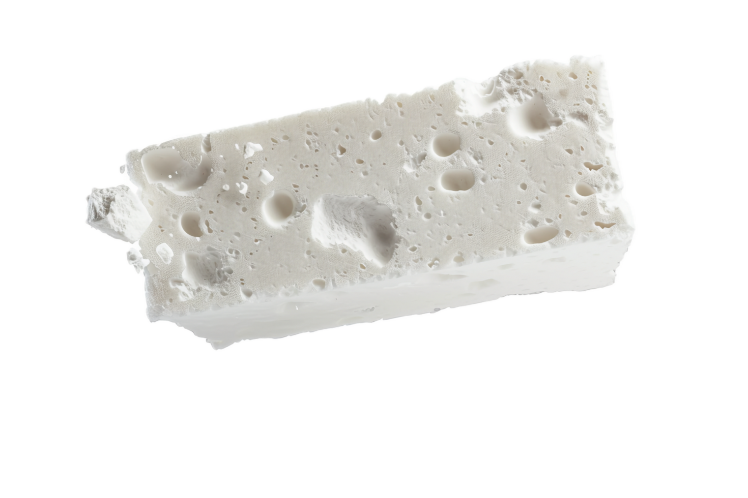 AI generated Piece of White Porous Material png