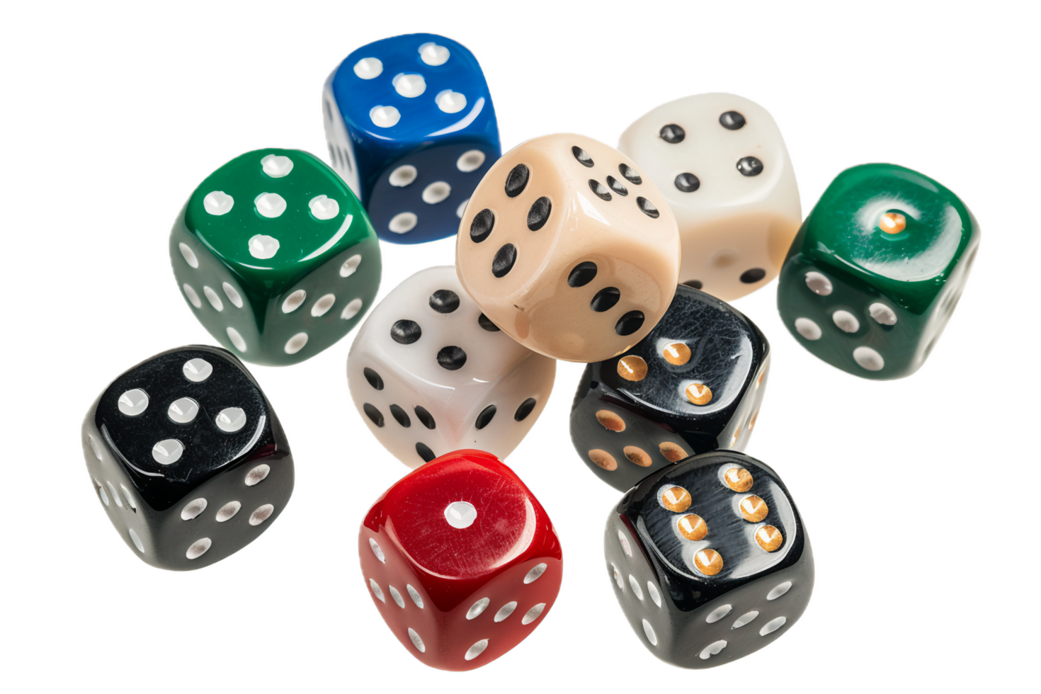 AI generated Collection of Colorful Dice png