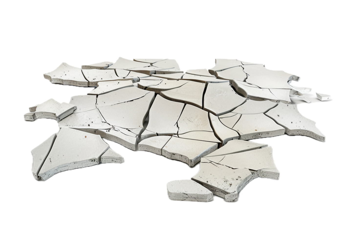 AI generated Broken Ceramic Tiles Pile png