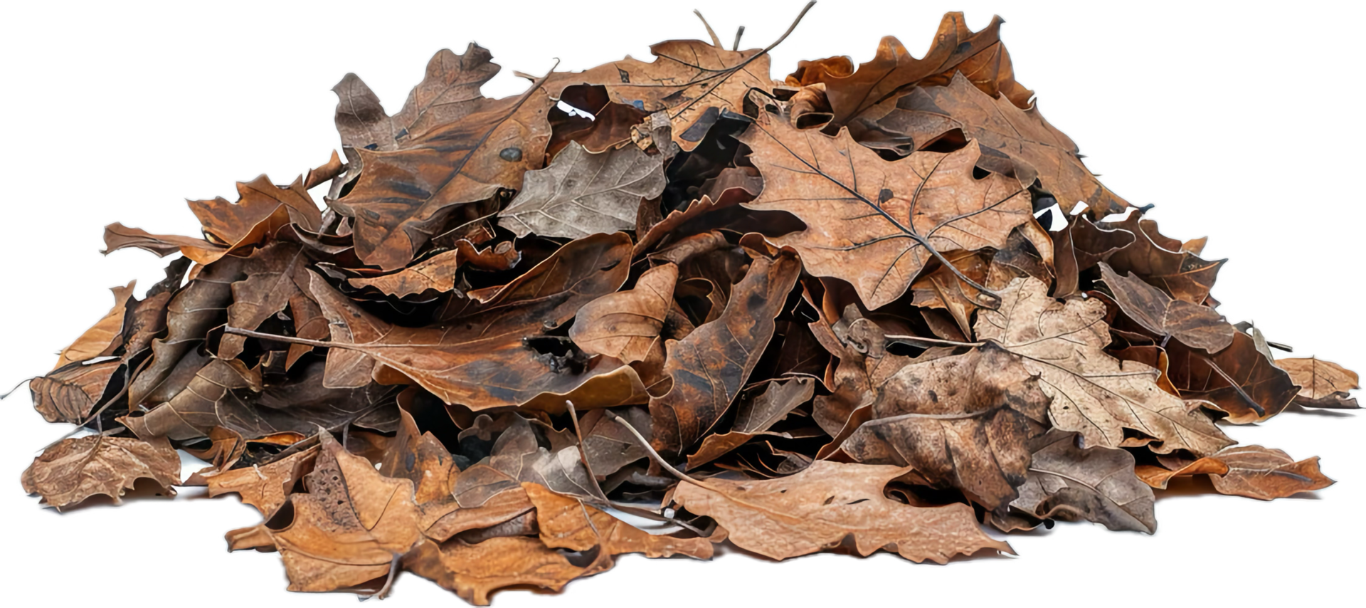 AI generated Autumn Dry Oak Leaves Pile png