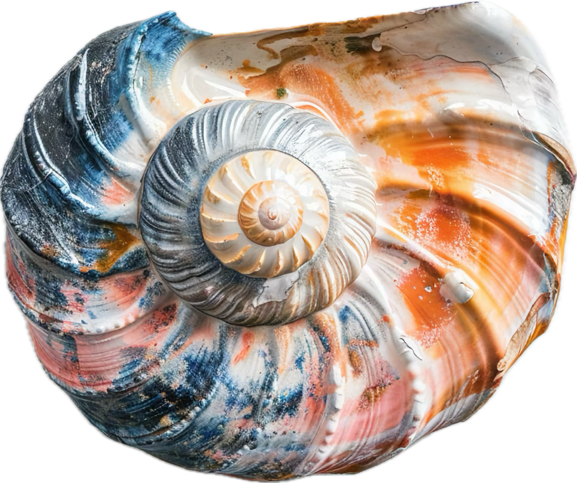AI generated Vibrant Striped Seashell png