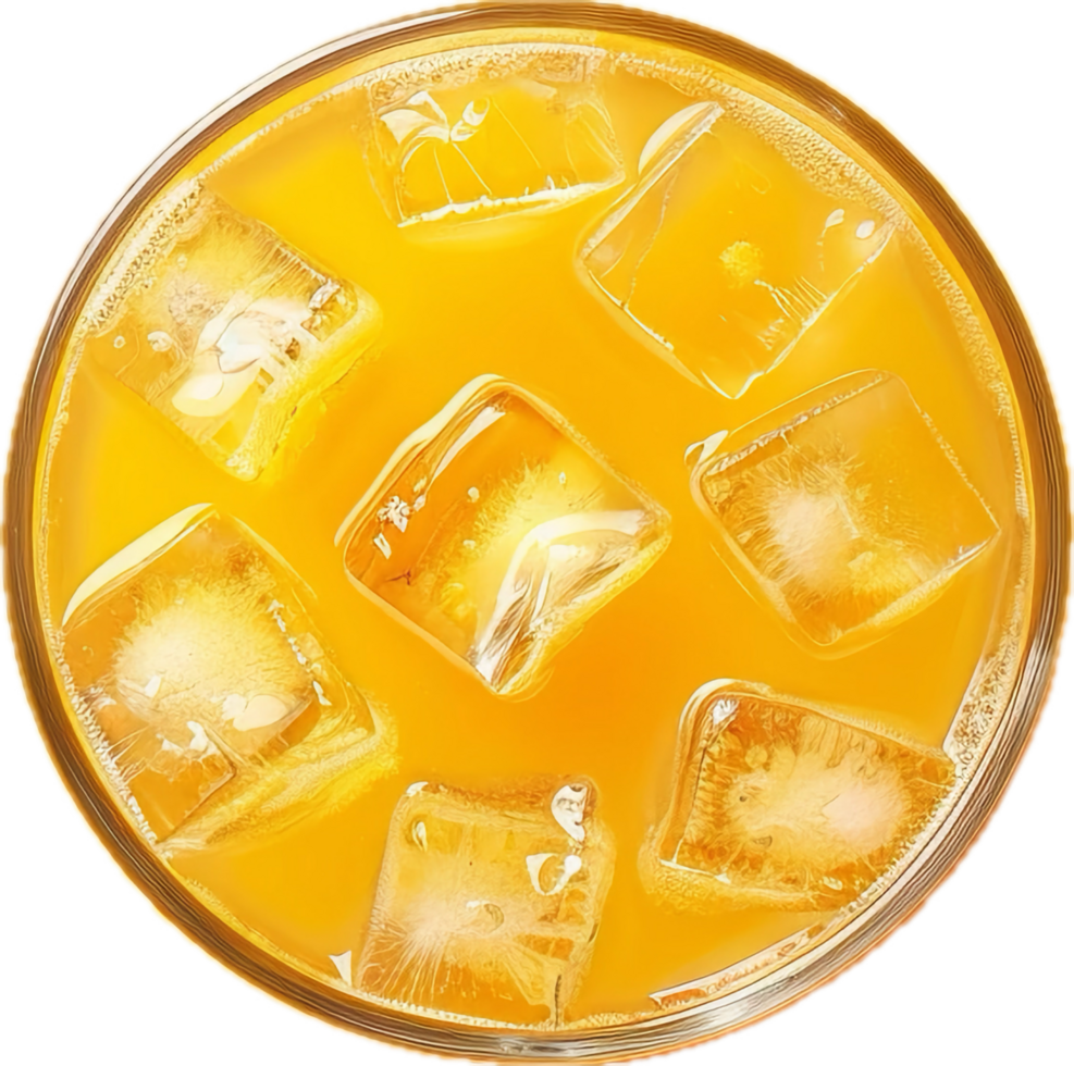 ai generado frío naranja bebida con hielo cubitos y rebanadas png