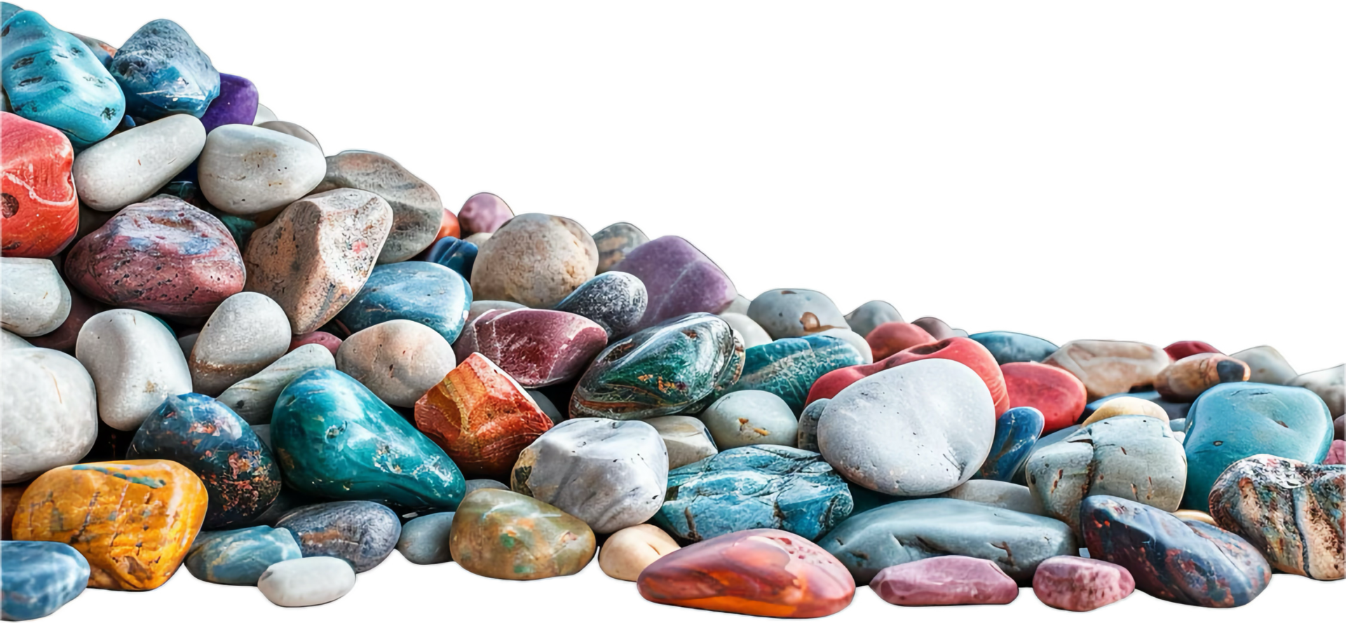 AI generated Colorful Polished Gemstones png