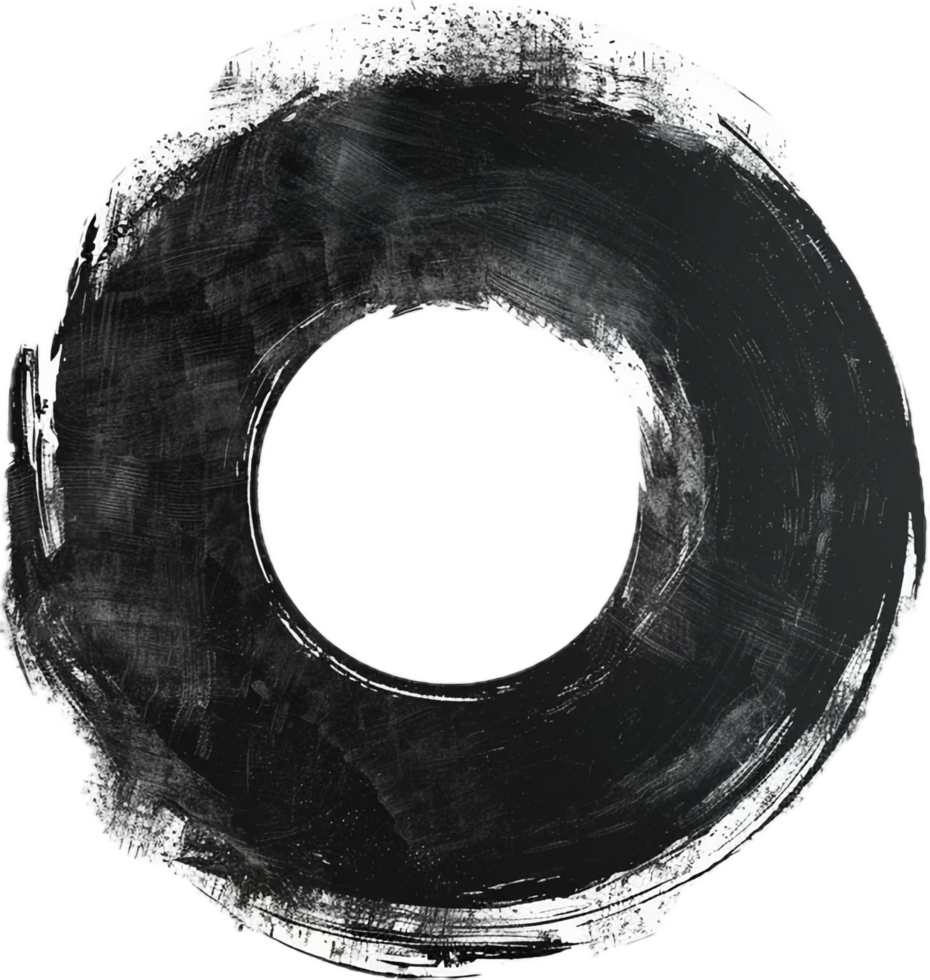 AI generated Textured Black Grunge Circle png