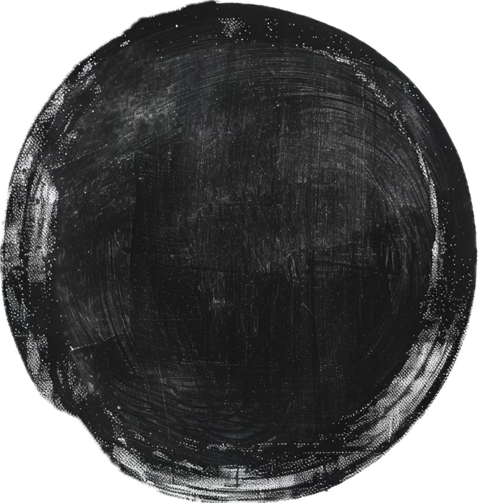 AI generated Textured Black Grunge Circle png