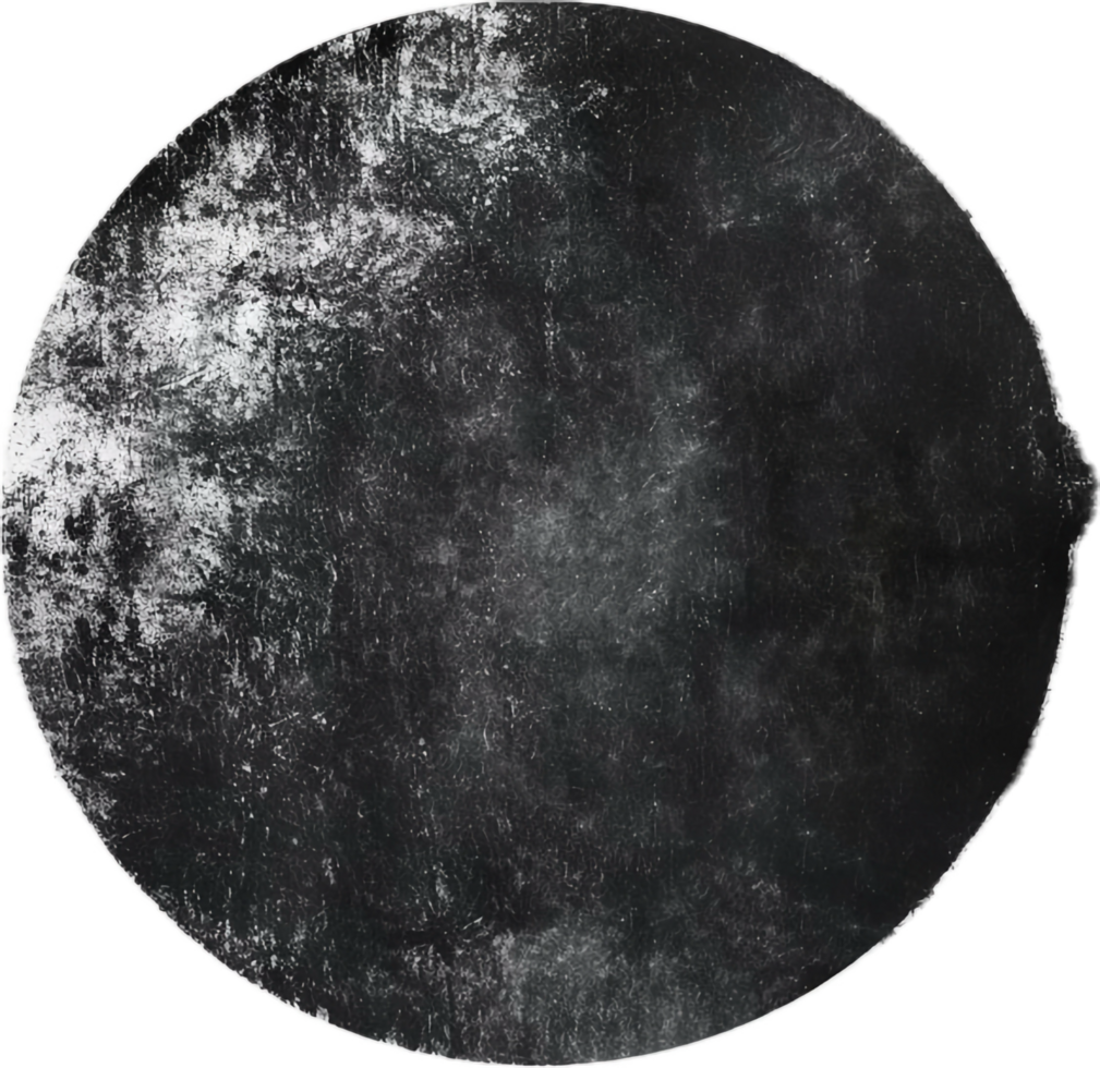 AI generated Textured Black Grunge Circle png