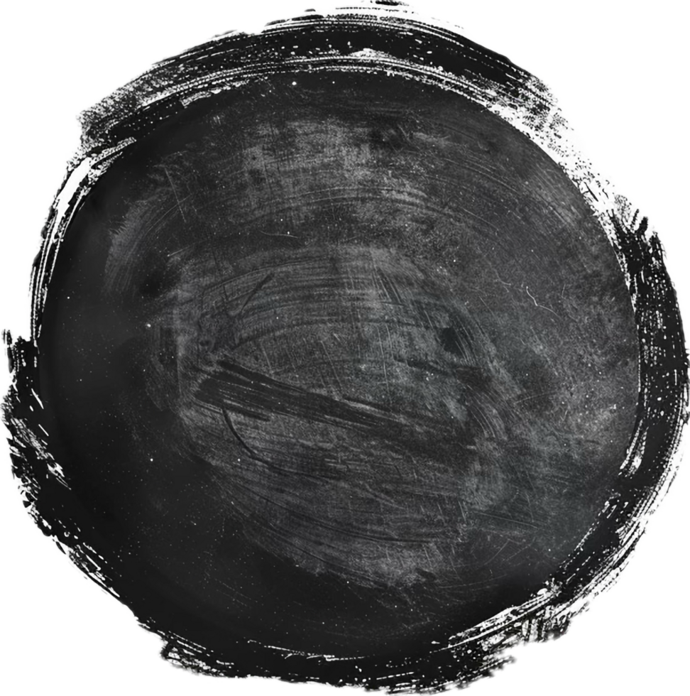 AI generated Textured Black Grunge Circle png