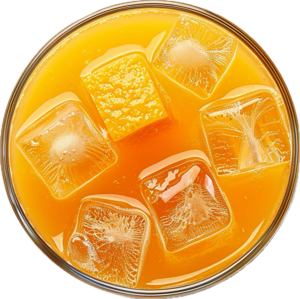 ai generado frío naranja bebida con hielo cubitos y rebanadas png