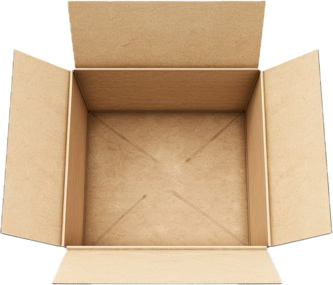 AI generated Open Empty Cardboard Box png