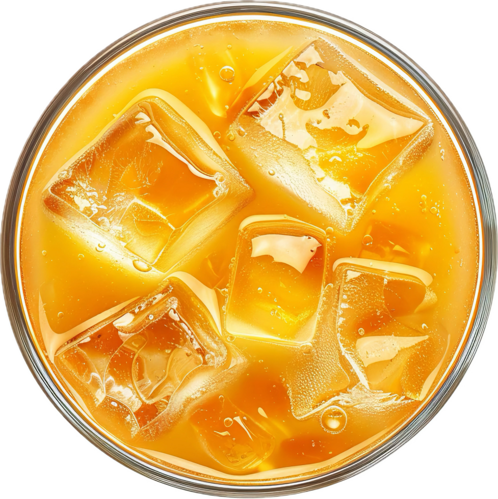 AI generated Cold Orange Drink with Ice Cubes and Slices png