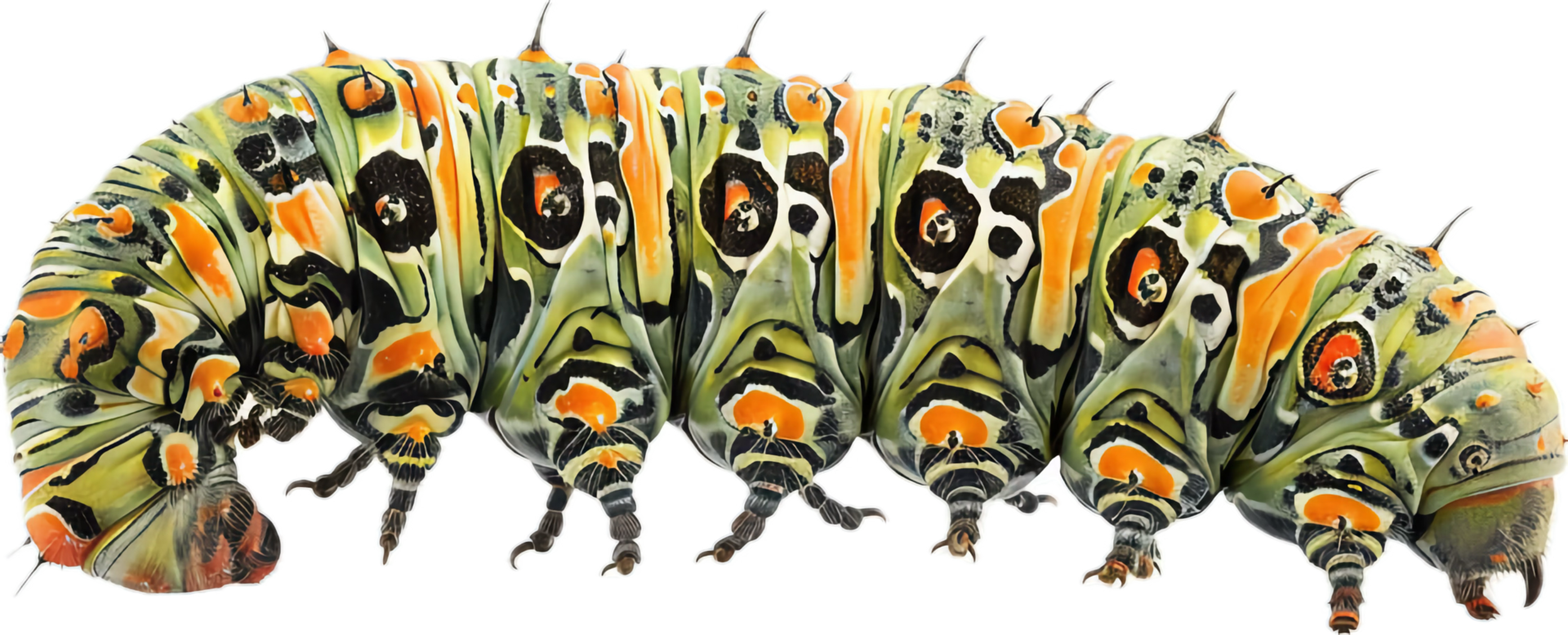 AI generated Colorful Caterpillar with Distinctive Patterns png