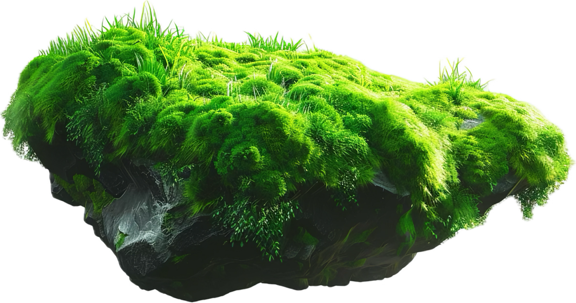 AI generated Moss-Covered Rocks and Vegetation png
