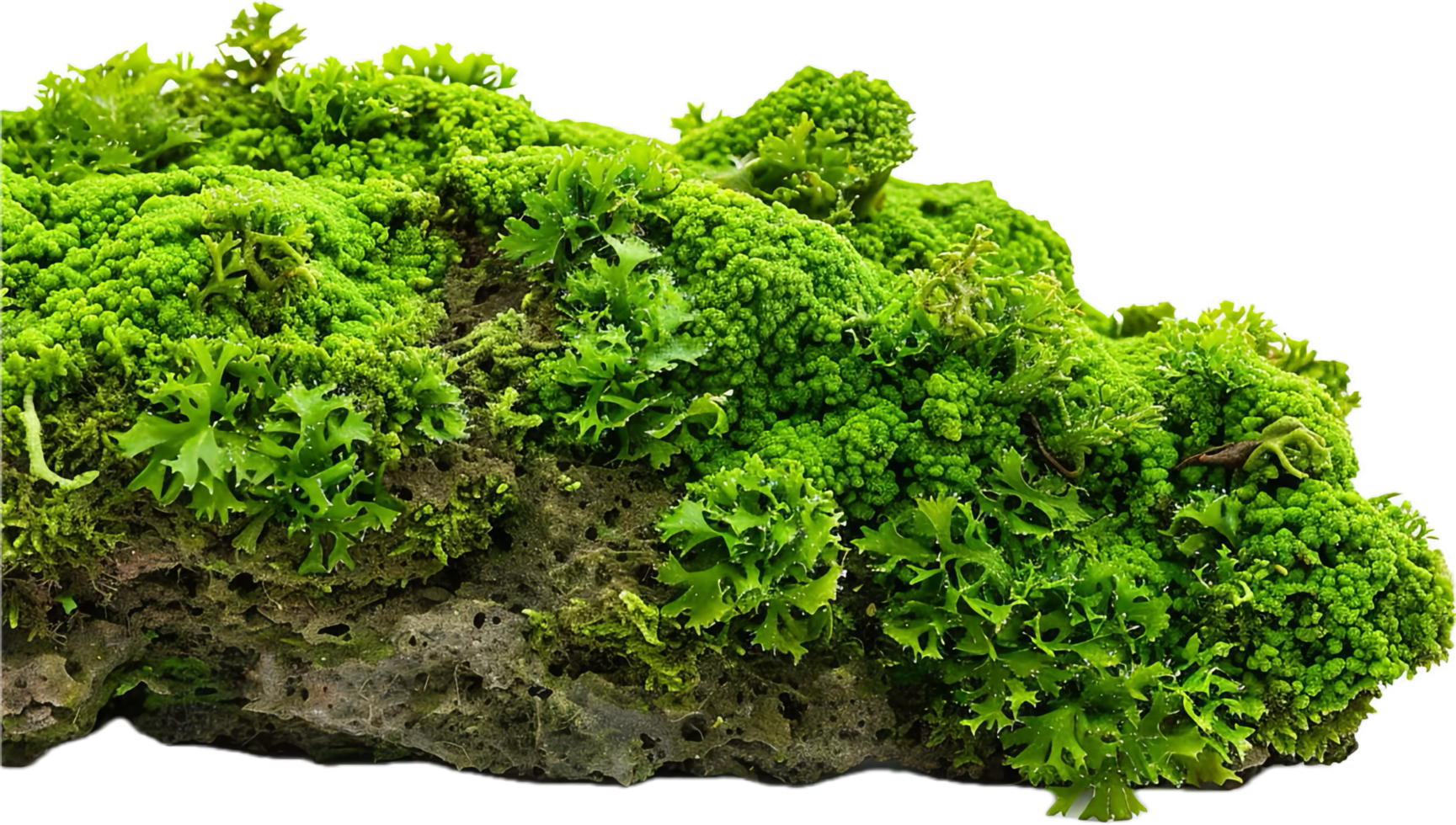 AI generated Moss-Covered Rocks and Vegetation png