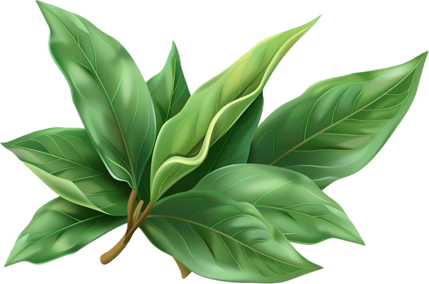 AI generated Fresh Green Bay Leaves png