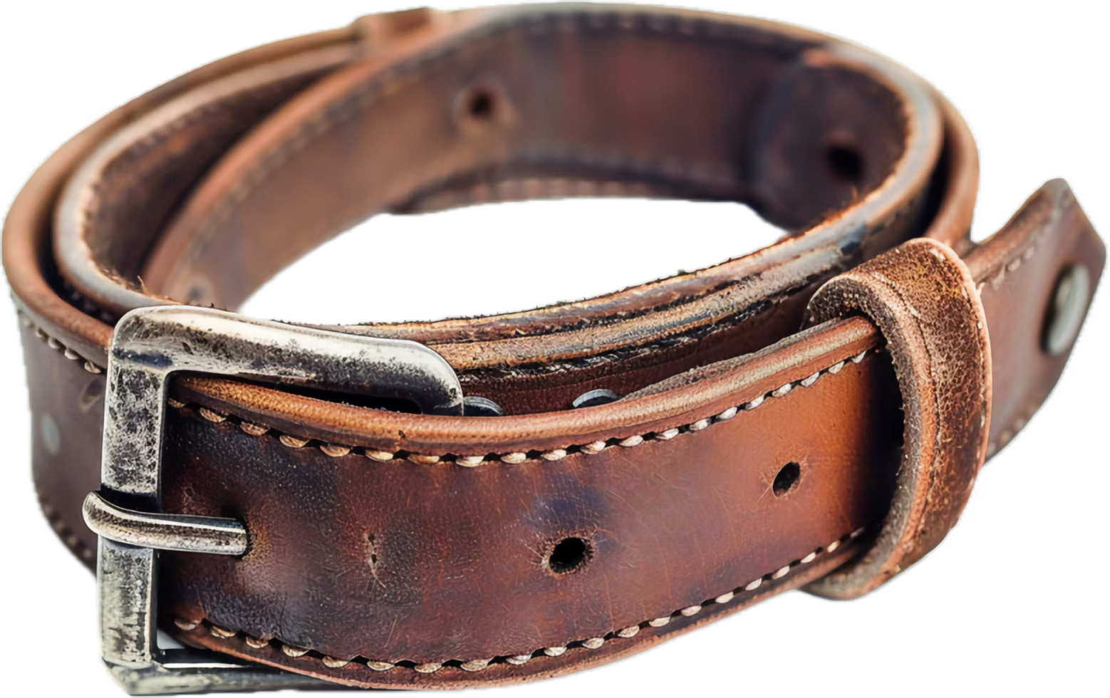 AI generated Decorative Leather Belt with Ornate Buckle png