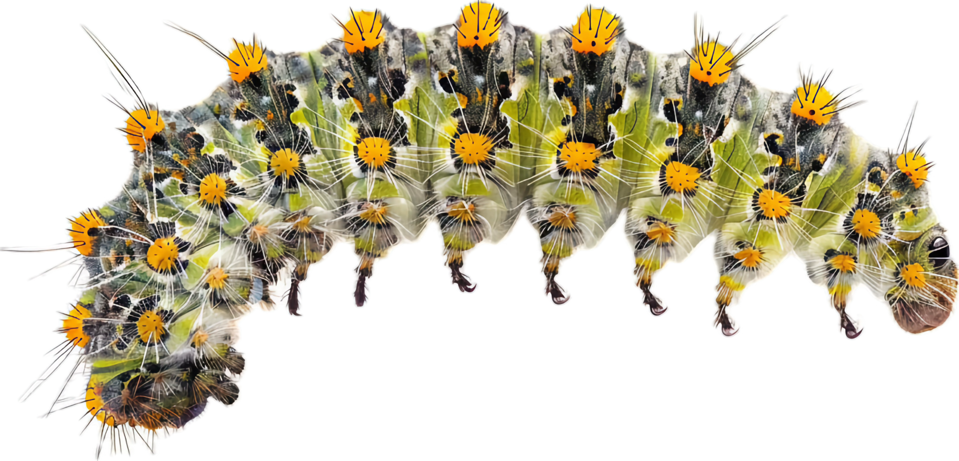 AI generated Colorful Caterpillar with Distinctive Patterns png