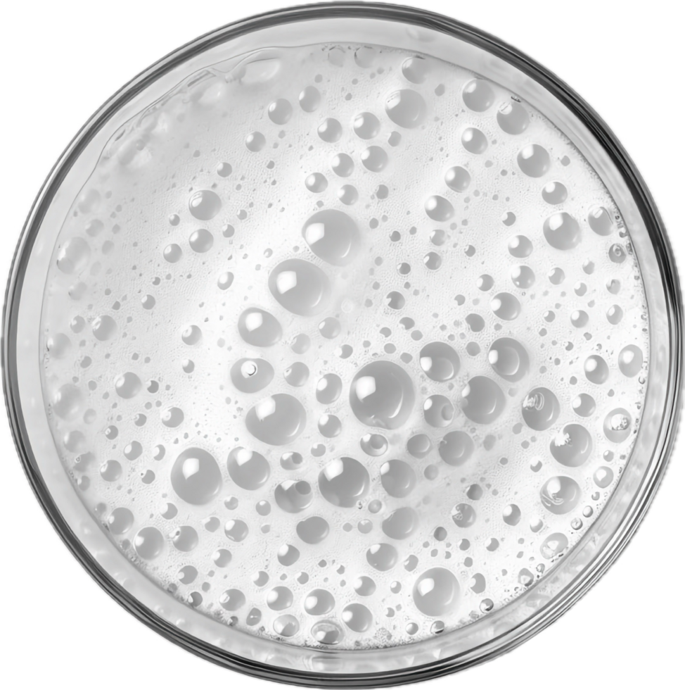 AI generated Close-Up of Beer Foam in Glass Top View png