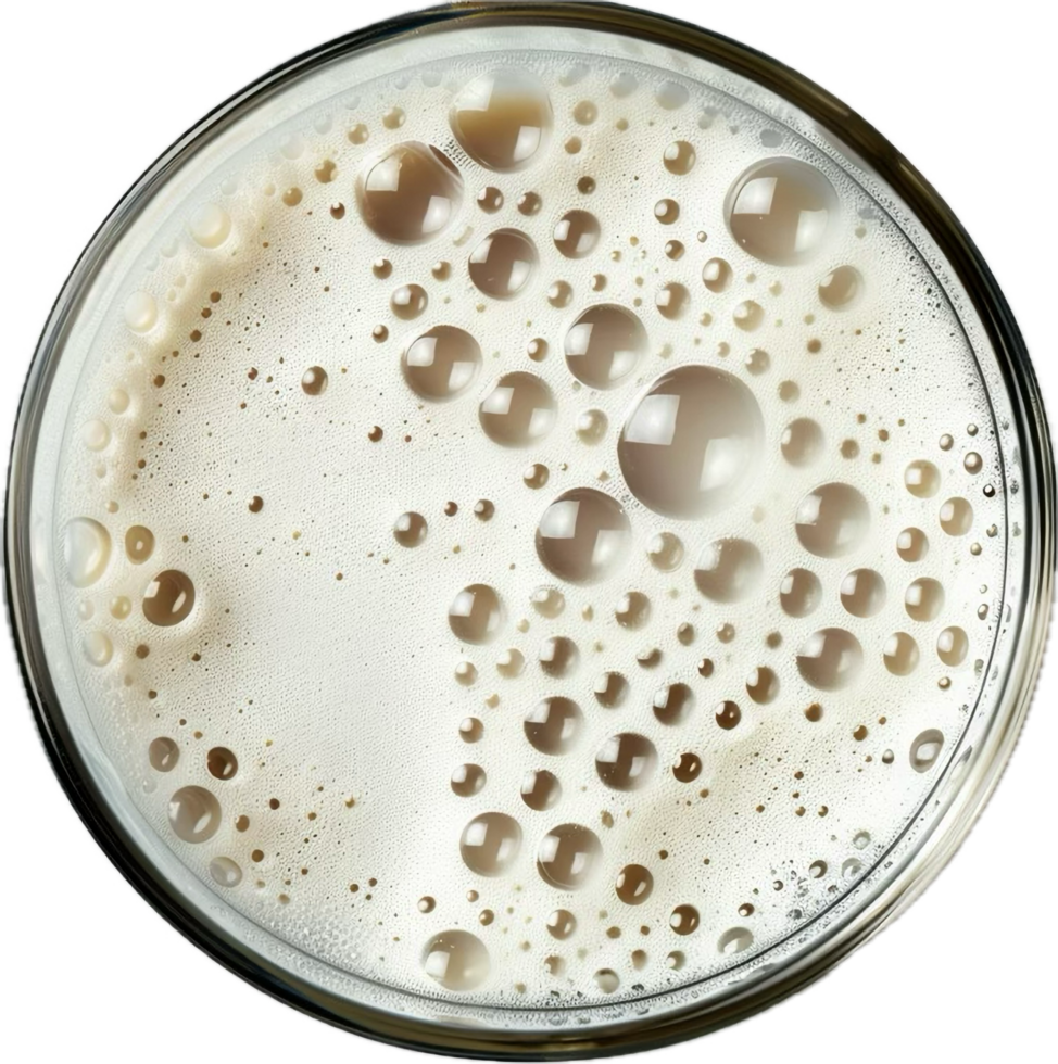 AI generated Close-Up of Beer Foam in Glass Top View png