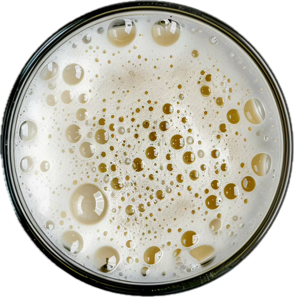 AI generated Close-Up of Beer Foam in Glass Top View png