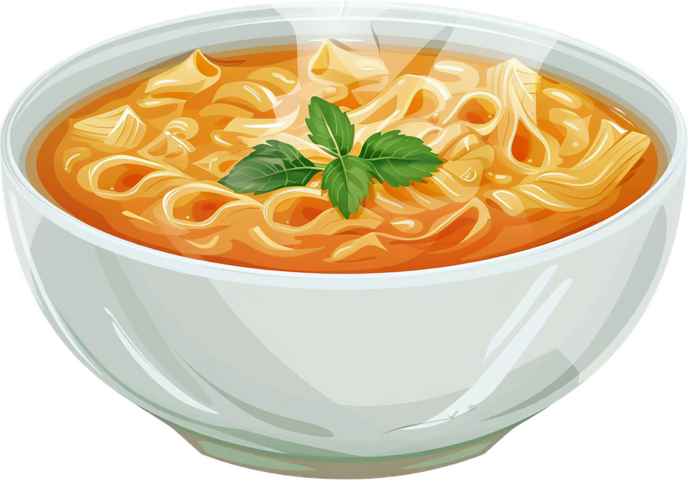 AI generated Tomato Soup with Rotini Pasta and Parsley png