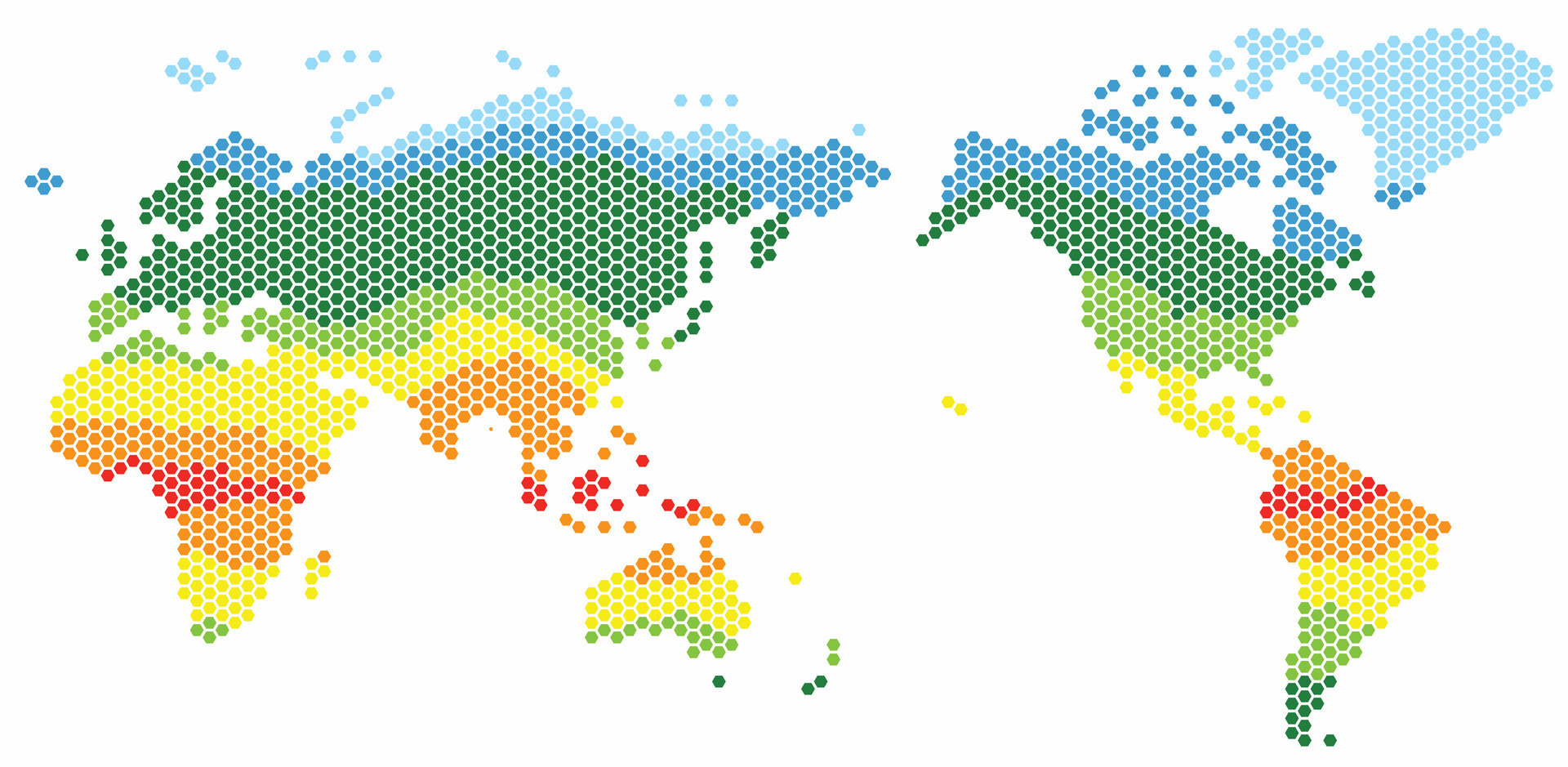 Hexagon shape world map on white background. 41167096 Vector Art at ...