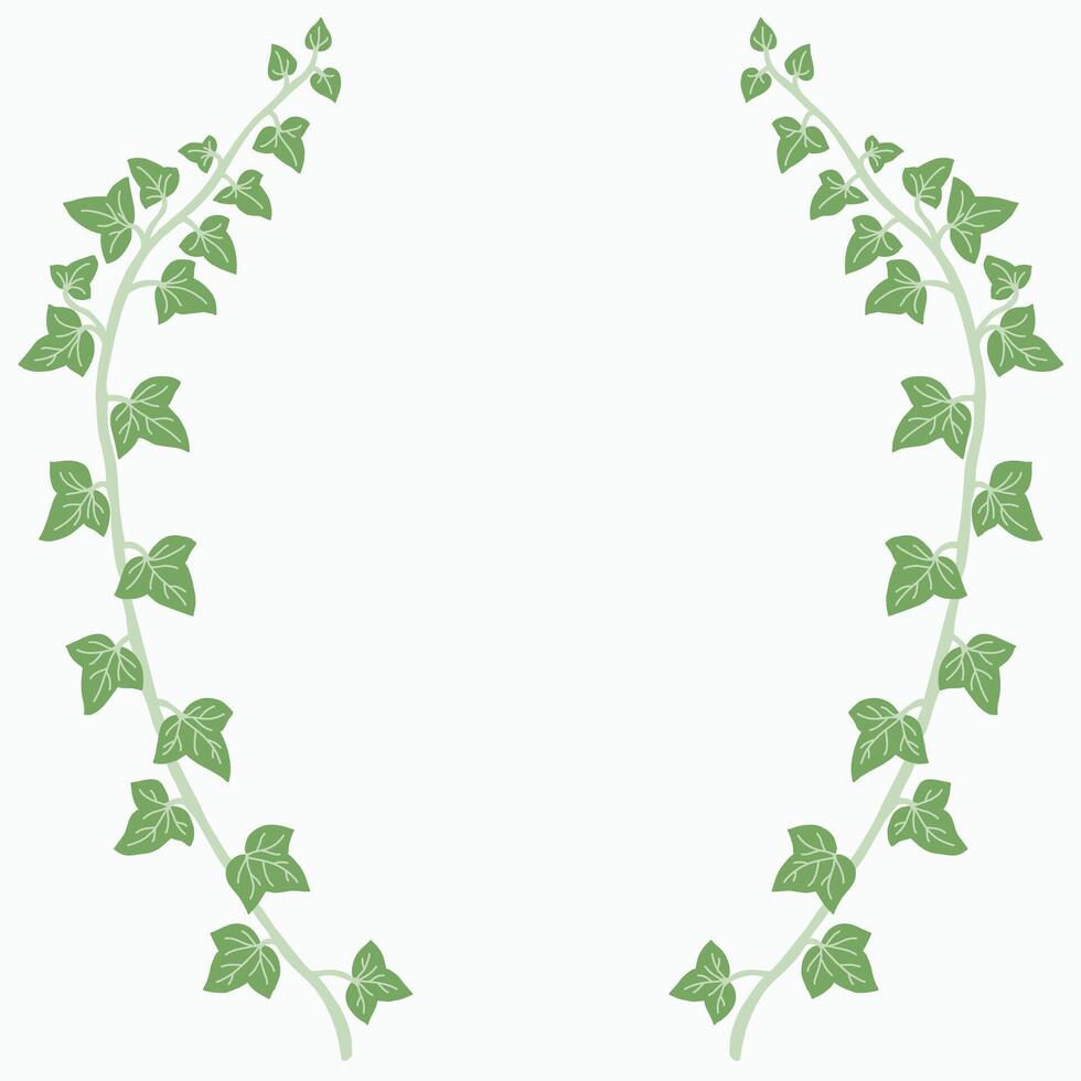 Floral ivy drawing decorative ornament flat design. vector