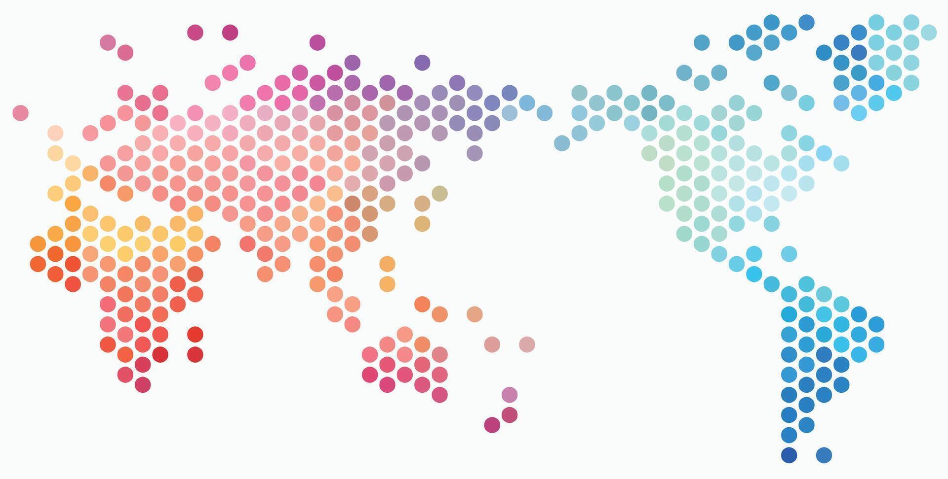 Circle shape world map on white background. vector
