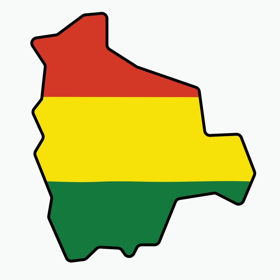 Outline drawing of Bolivia flag map. vector