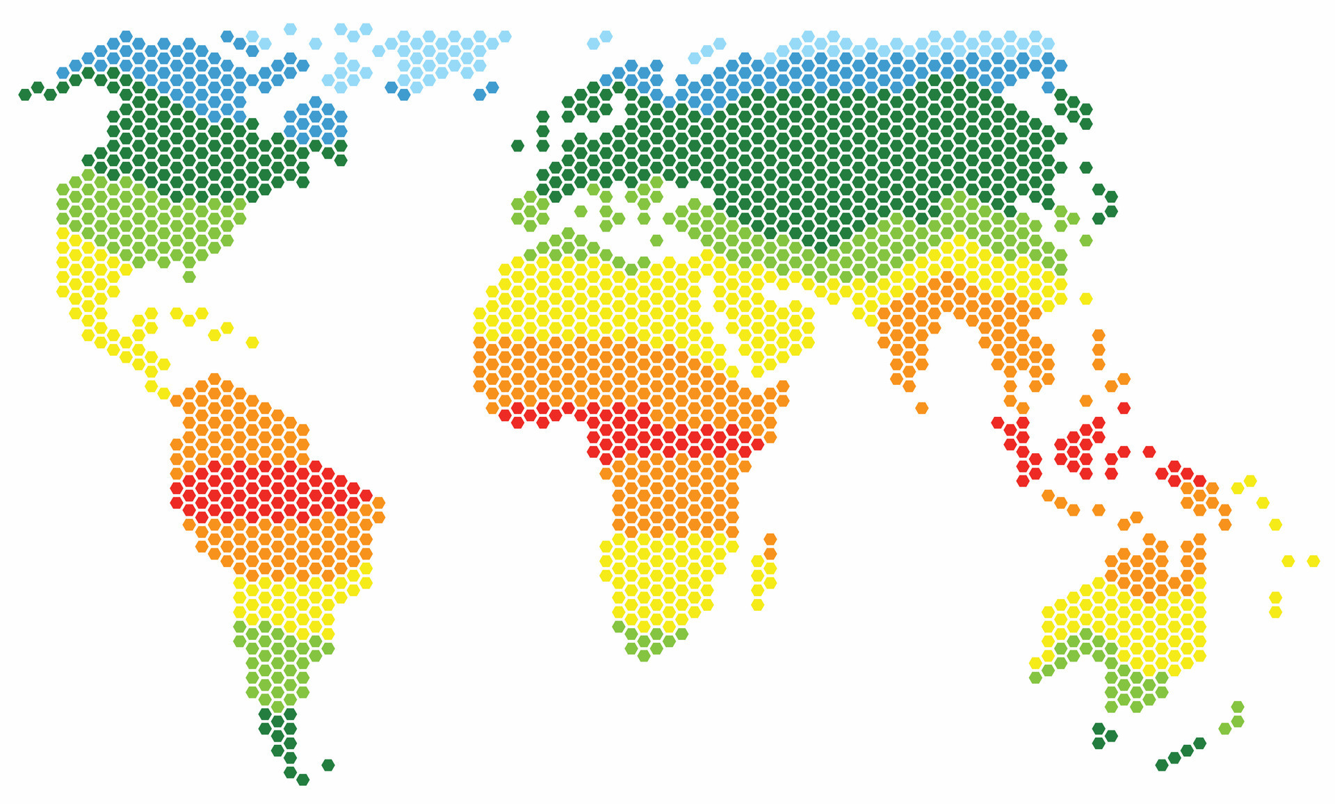 Hexagon shape world map on white background. 41167154 Vector Art at ...