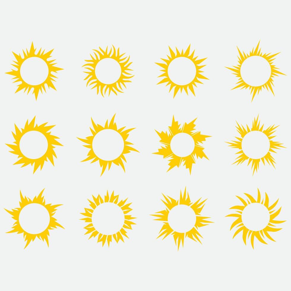 collection of sun logos vector