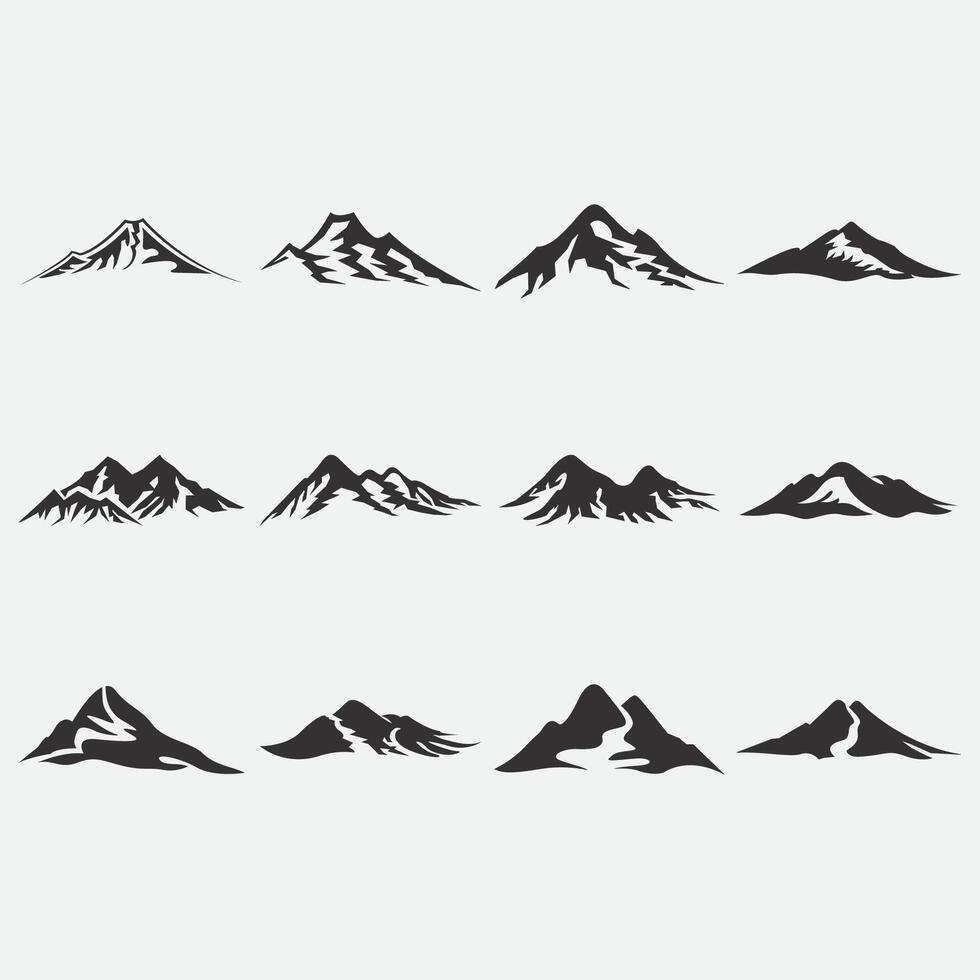 collection of mountain logos vector