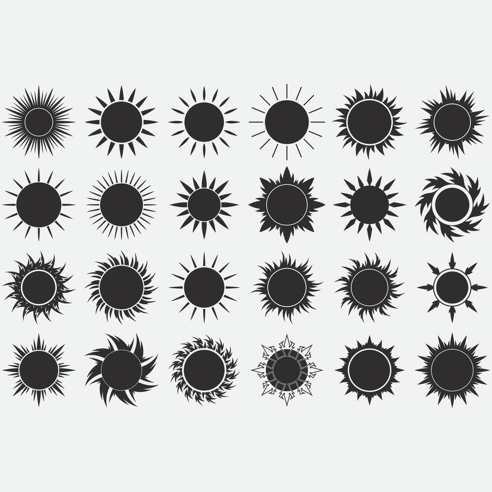 collection of sun logos vector