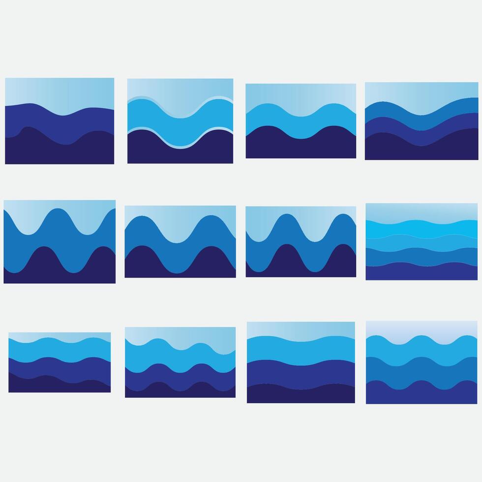 collection of abstract background of sea view vector