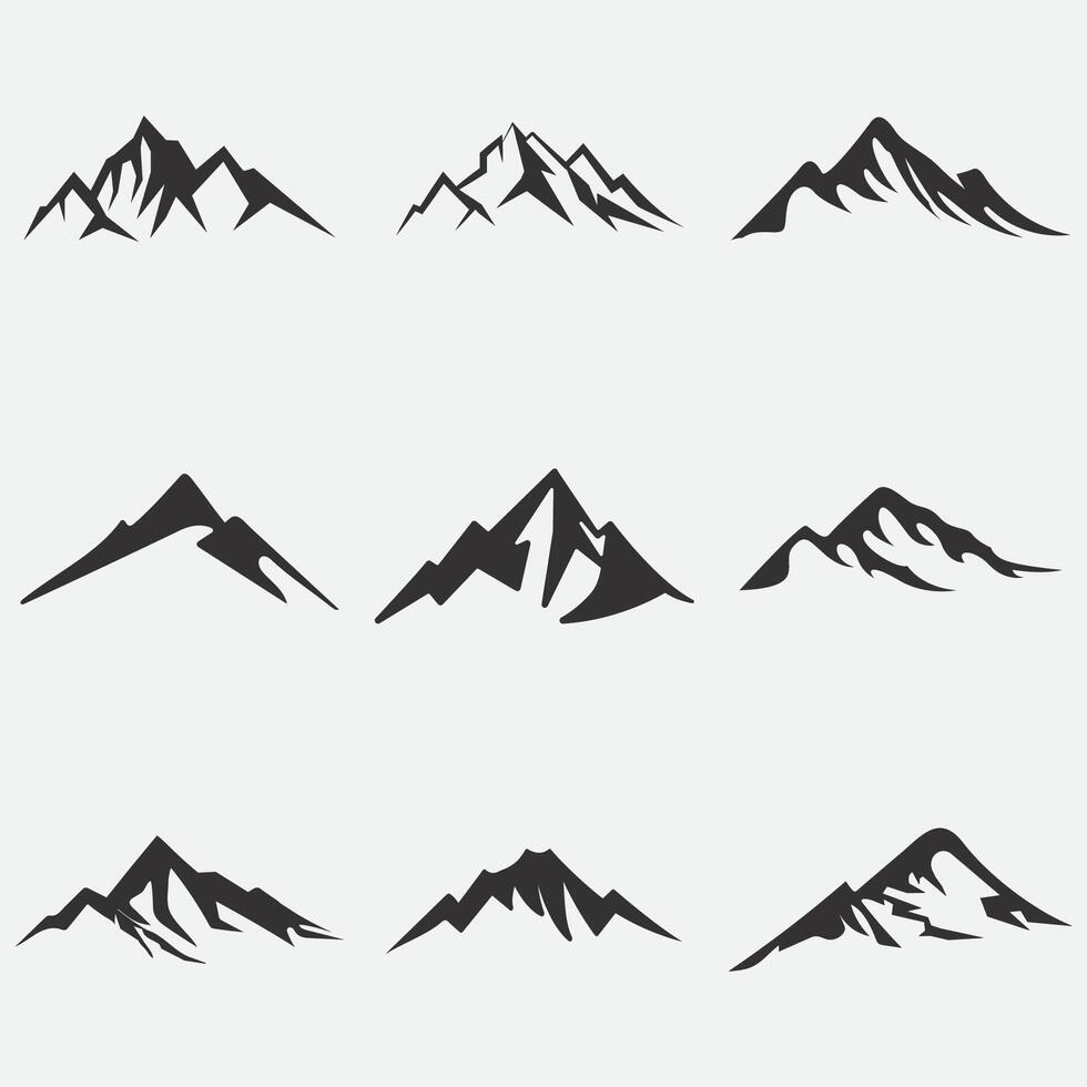 collection of mountain logos vector