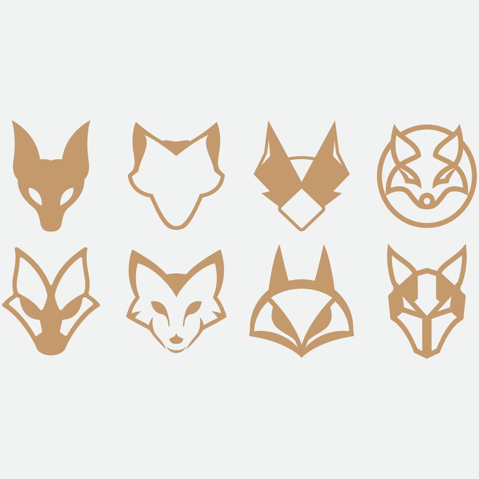 collection of fox logos vector