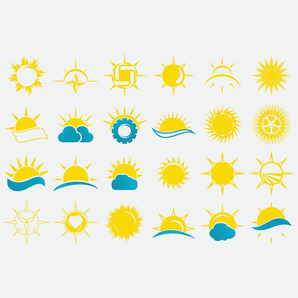 collection of sun logos vector