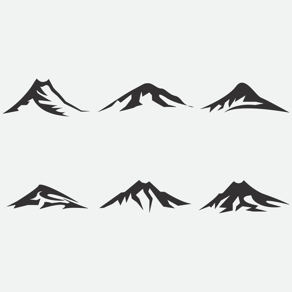 collection of mountain logos vector