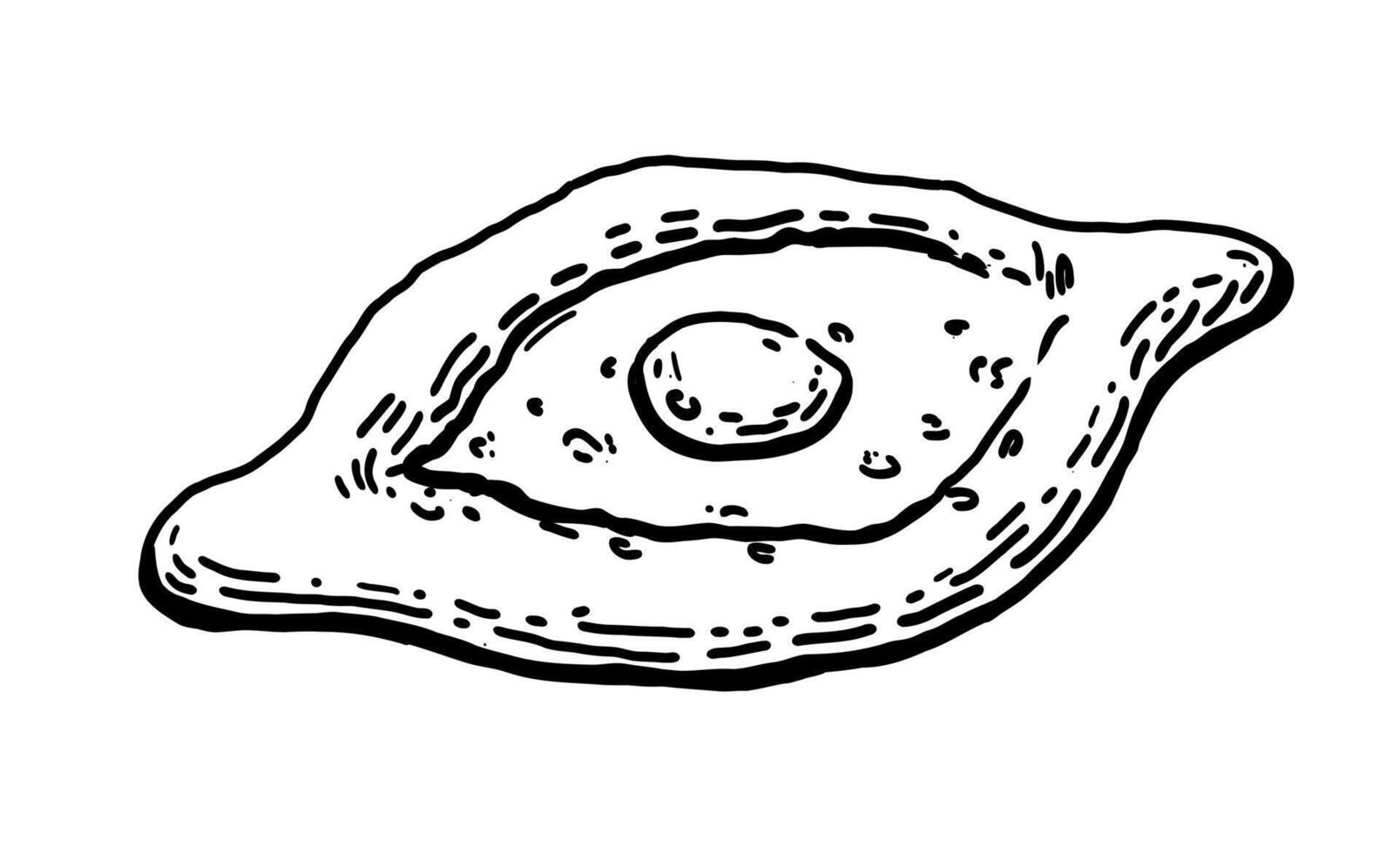Khachapuri. Dish of Georgian cuisine. Vector illustration on white background