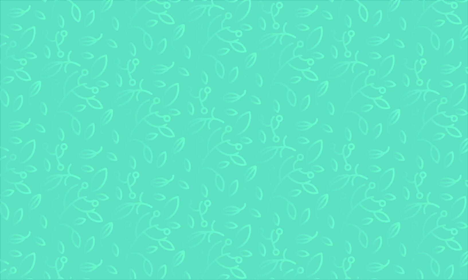 pattern with green leaves on turquoise background. vector