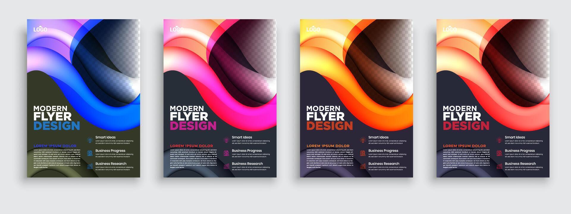 Corporate Business Flyer poster pamphlet brochure cover design layout background, two colors scheme, vector template in A4 size - Vector