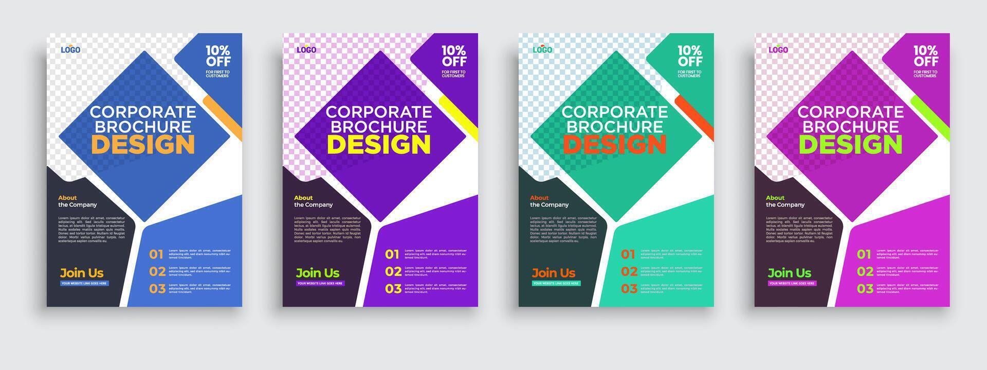 Corporate Business Flyer poster pamphlet brochure cover design layout background, two colors scheme, vector template in A4 size - Vector