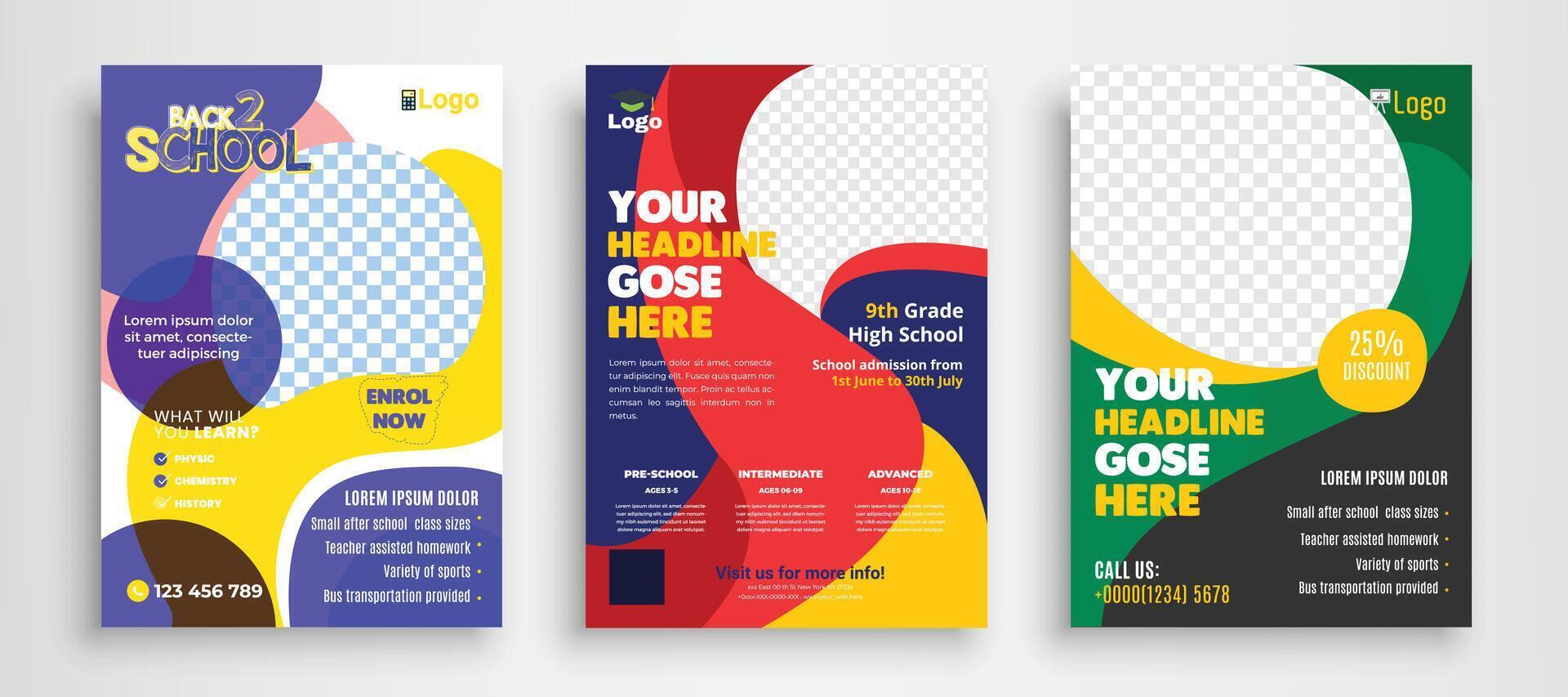 Education Book Cover Design Template in A4. Can be adapt to Brochure, Annual Report, Magazine, Poster, Business Presentation vector