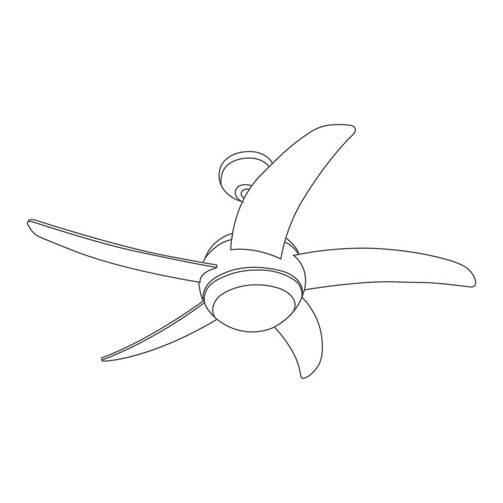 5 blade Ceiling Fan with light, remote control vector illustration eps