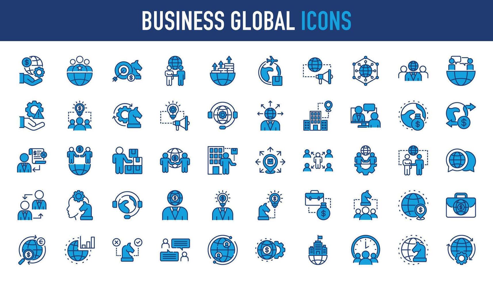 negocio global icono colocar. negocio equipo, reunión, camaradería, puesta en marcha, planificación, internacional organización, compañía, gestión, lucro y exitoso llave iconos sólido íconos vector recopilación.