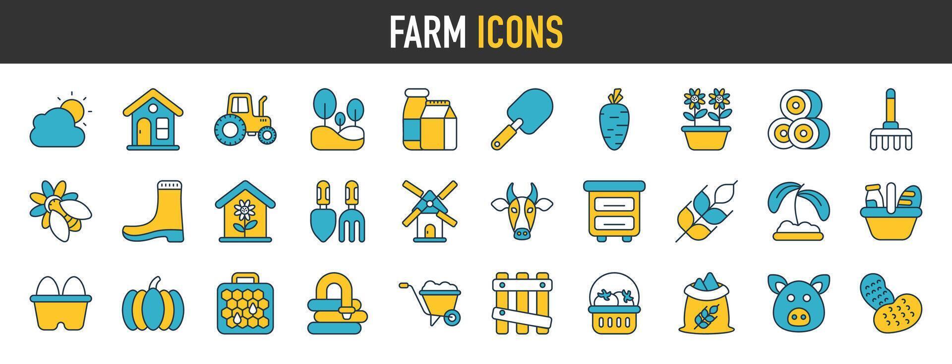 granja icono. contiene tal íconos como invernadero, agricultura, agricultura, alpaca, cosecha y más. íconos recopilación. sencillo vector ilustración.