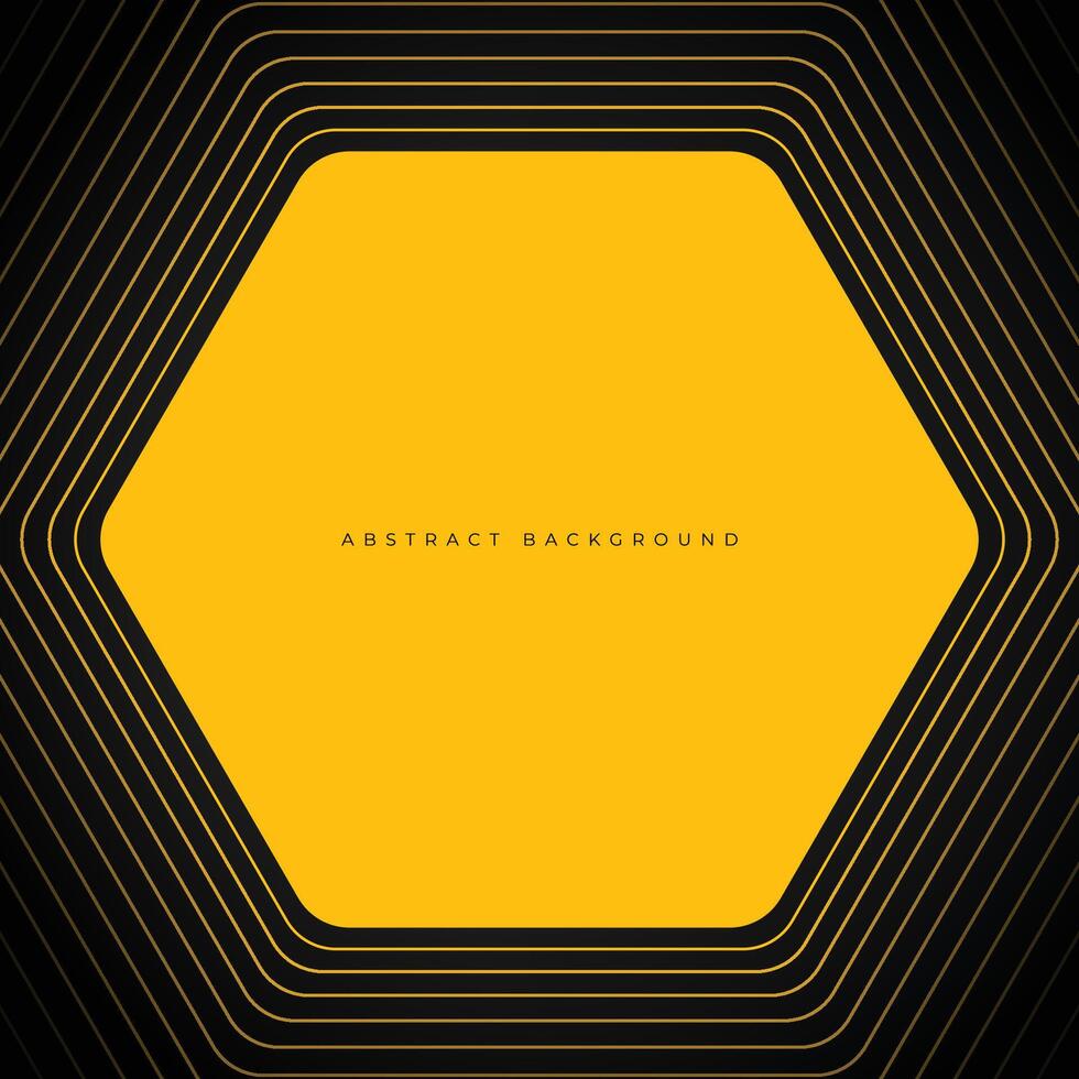 Yellow hexagonal geometric background with lines. Abstract yellow background. Vector illustration
