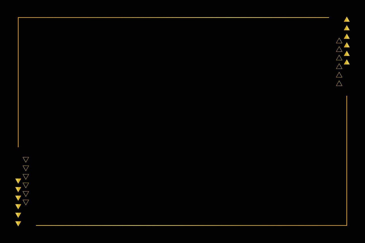 Black luxury background with golden border. Black texture background. Golden border, frame, vector background with copy space.
