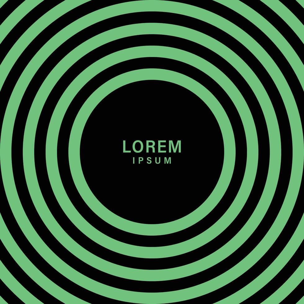 Abstract background with circles. Black and green circles background. Green strips vector background with copy space for text